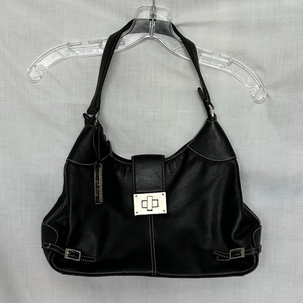 American Living Black Leather Shoulder Bag